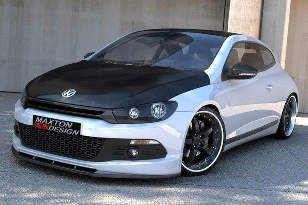 Spoiler Maxton Design pentru bara fata R-Line a VW Scirocco (2008-2014), culoare carbon