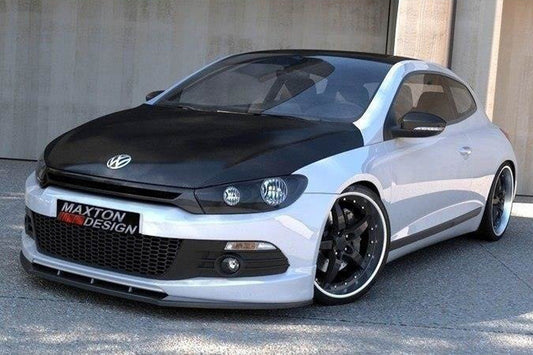 Spoiler Maxton Design pentru bara fata R-Line a VW Scirocco (2008-2014), culoare carbon