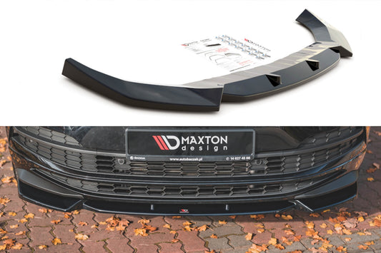 Maxton Design spoiler pentru bara față Sportline a Skoda Karoq (după 2017), negru mat