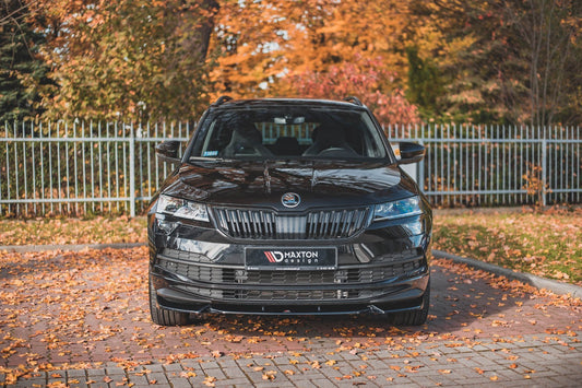 Spoiler Maxton Design pentru bara față Sportline Skoda Karoq (după 2017), finisaj carbon