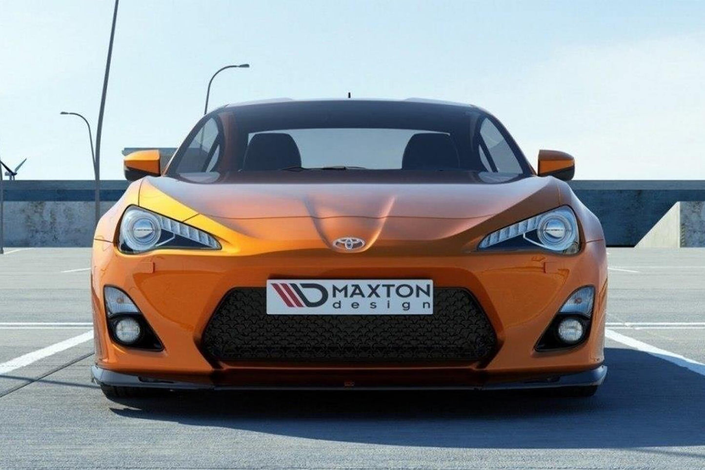 Spoiler Maxton Design pentru bara față standard Toyota GT86 (2012-2016), negru lucios