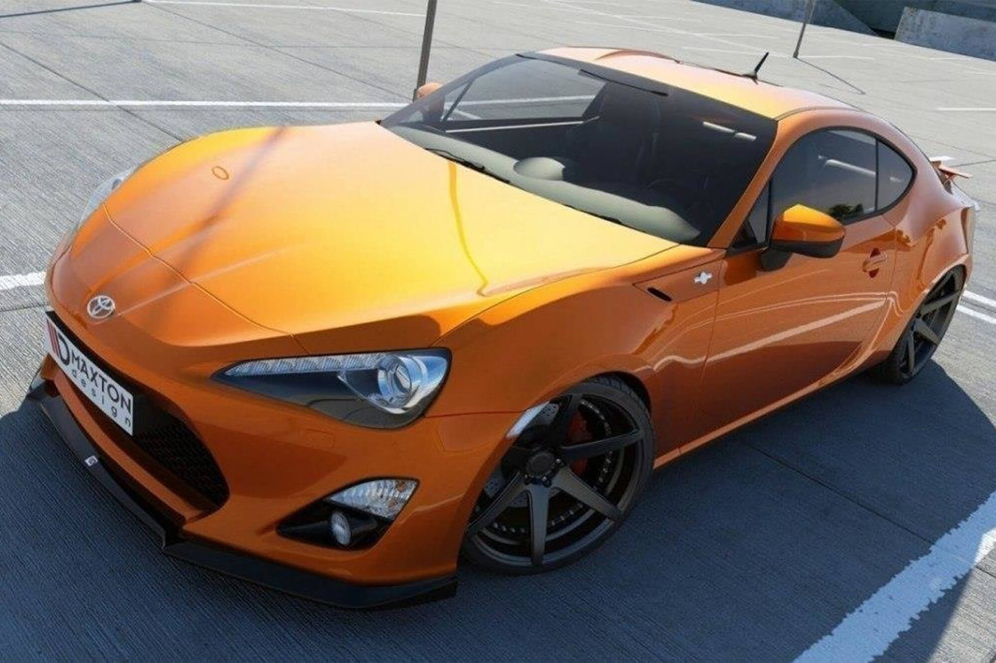 Spoiler Maxton Design pentru bara față standard Toyota GT86 (2012-2016), negru lucios
