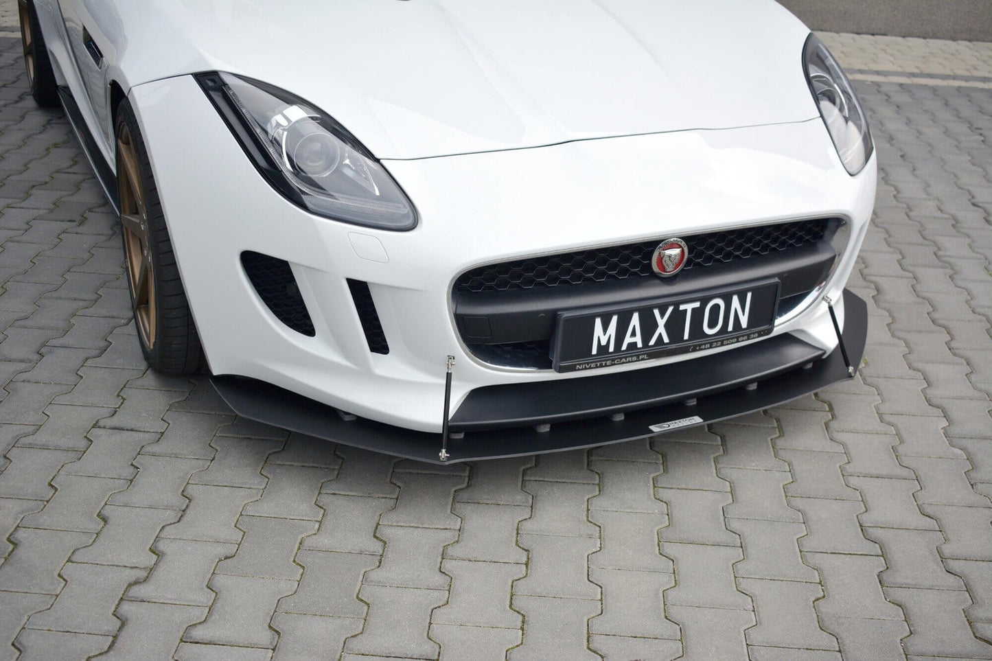 Maxton Design spoiler bara fata tip Racing pentru Jaguar F-Type (2013-2016), negru mat