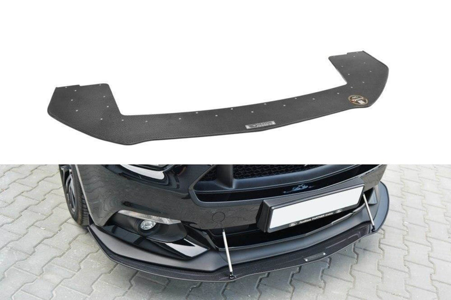 Maxton Design spoiler tip Racing pentru bara fata GT Ford Mustang (2014-2017), negru mat