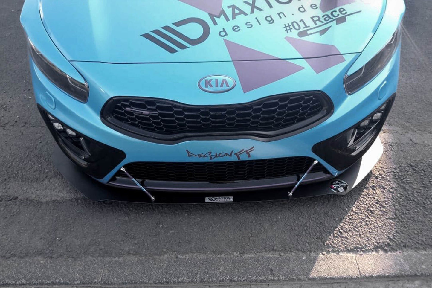 Spoiler Maxton Design tip Racing pentru bara fata GT a Kia Ceed, Pro Ceed (2013-2018), negru mat