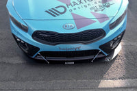 Spoiler Maxton Design tip Racing pentru bara fata GT a Kia Ceed, Pro Ceed (2013-2018), negru mat