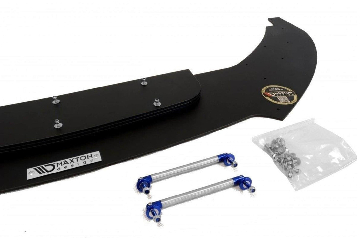 Spoiler Maxton Design Racing pentru bara fata R a VW Scirocco (2009-2013), negru mat