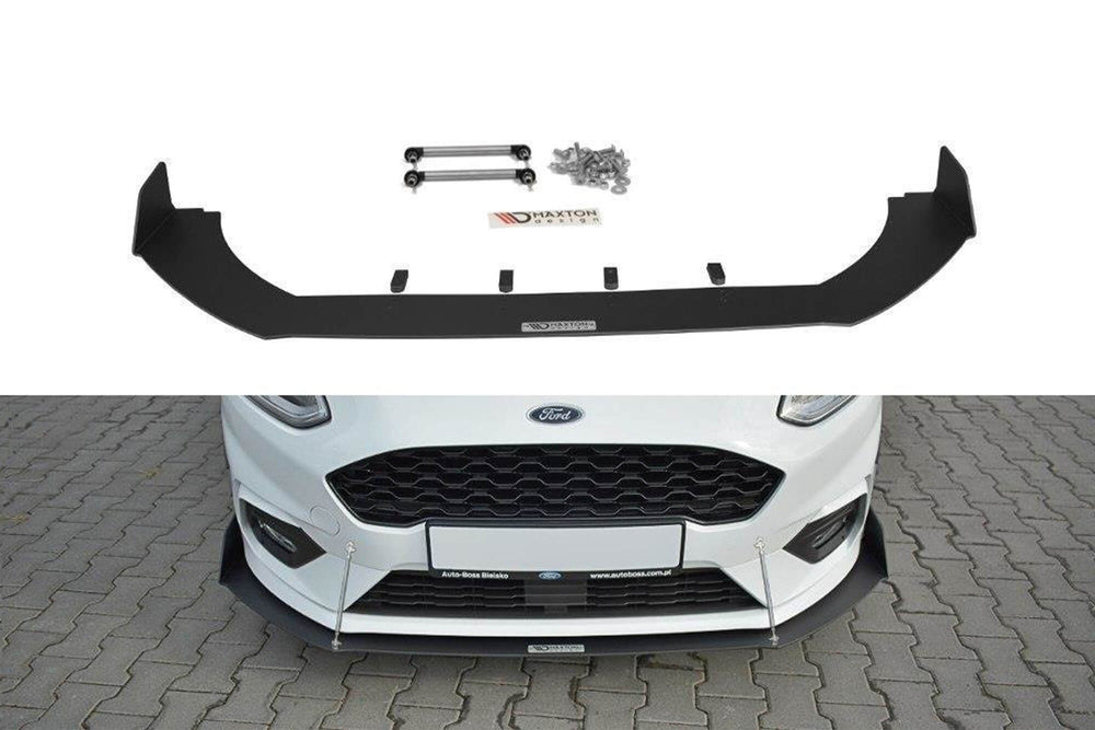 Spoiler Maxton Design tip Racing versiunea 1 pentru bara fata ST a Ford Fiesta (dupa 2017), mat negru