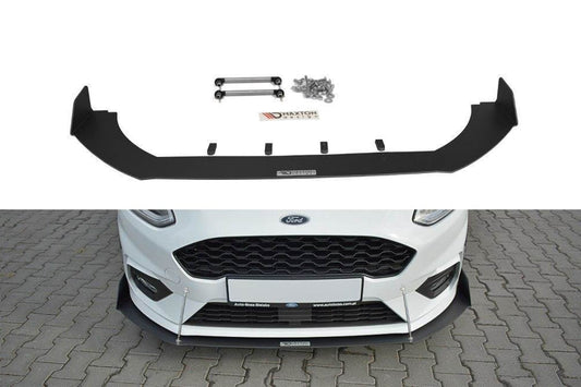 Spoiler Maxton Design tip Racing versiunea 1 pentru bara fata ST a Ford Fiesta (dupa 2017), mat negru