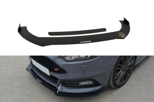 Spoiler Maxton Design tip Racing versiune 2 pentru bara fata ST Ford Focus (2015-2018), negru mat