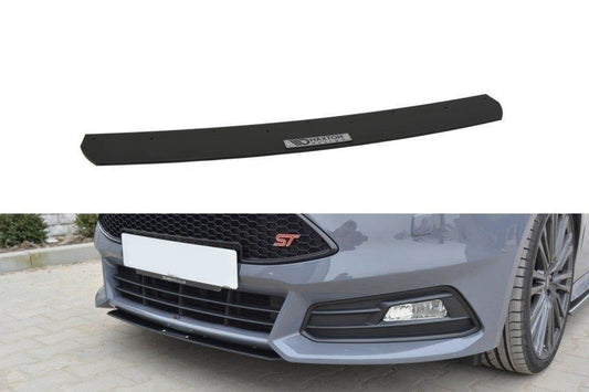 Splitter Maxton Design tip Racing, versiunea 3, pentru bara fata ST a Ford Focus (2015-2018), negru mat