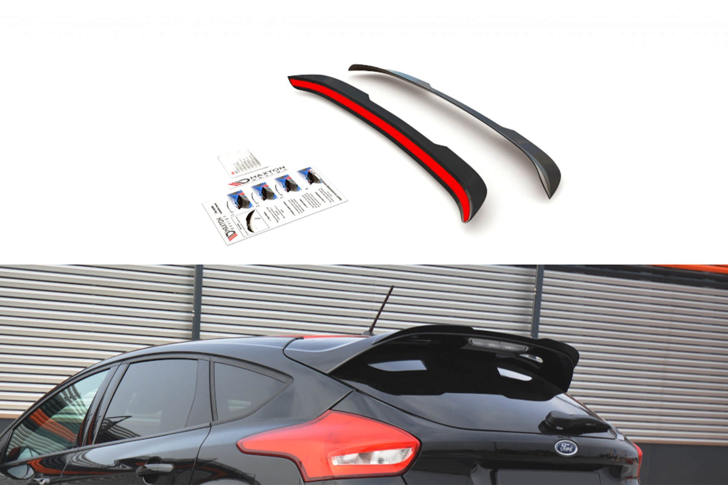 Spoiler Maxton Design tip ST-Line pentru portbagajul Ford Focus (2015-2018), culoare carbon