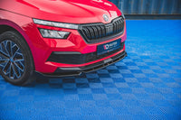 Splitter Maxton Design versiunea 1 pentru bara față a Skoda Kamiq (după 2019), culoare carbon