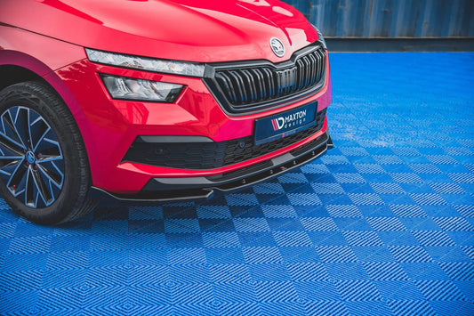 Splitter Maxton Design versiunea 1 pentru bara fata a Skoda Kamiq (dupa 2019), culoare carbon