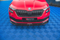 Splitter Maxton Design versiunea 1 pentru bara față a Skoda Kamiq (după 2019), culoare carbon