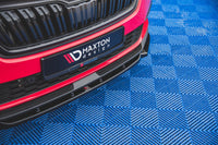 Splitter Maxton Design versiunea 1 pentru bara față a Skoda Kamiq (după 2019), culoare carbon