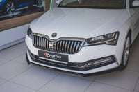 Spoiler Maxton Design versiunea 1 pentru bară față Skoda Superb după 2019, culoare carbon