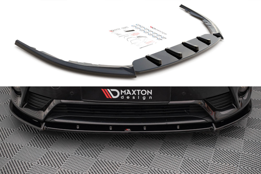 Spoiler Maxton Design front bumper lip for Toyota Avensis (2015-2018), gloss black