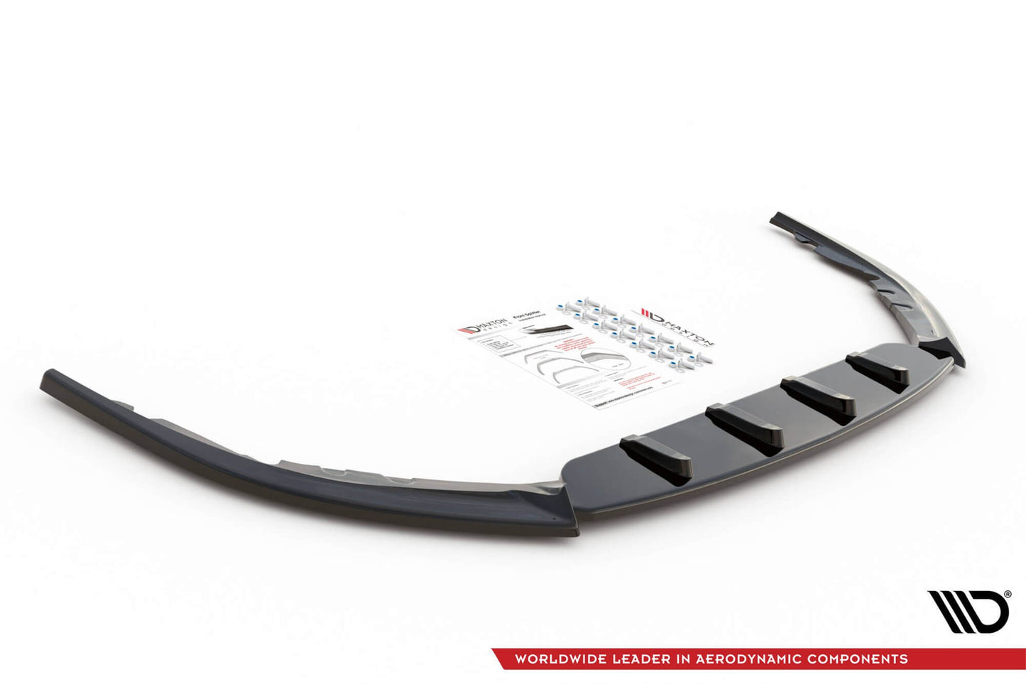 Spoiler Maxton Design, versiunea 1, pentru bara față a Toyota Avensis (2015-2018), negru mat