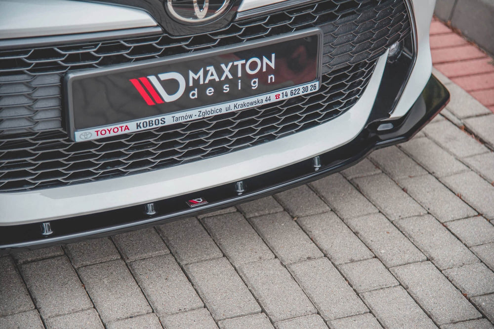Spoiler bară față Maxton Design versiunea 1 pentru Toyota Corolla hatchback, break (după 2019), negru mat