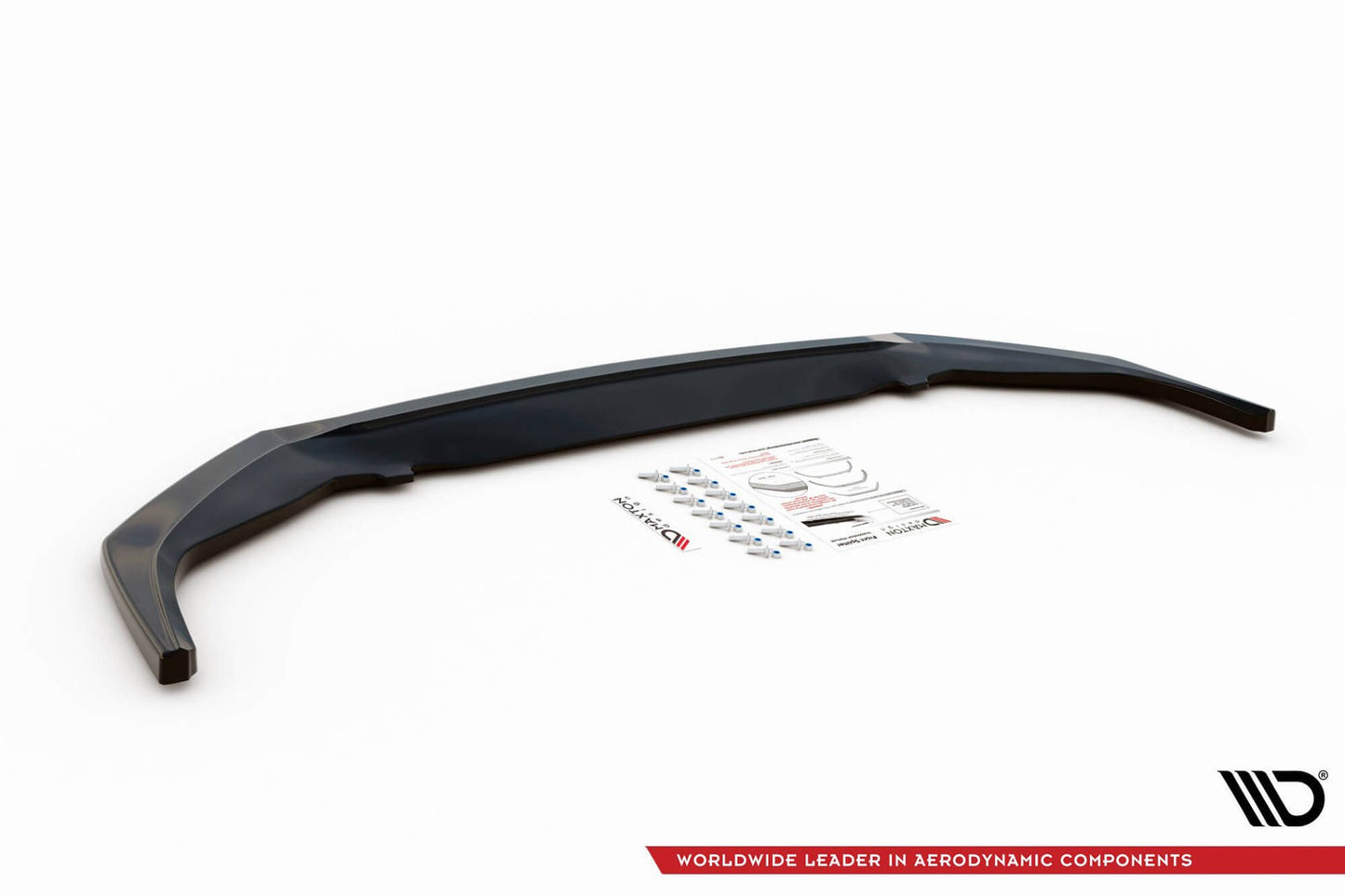 Spoiler Maxton Design versiunea 1 pentru bara față GR a Toyota Yaris (după 2020), negru lucios