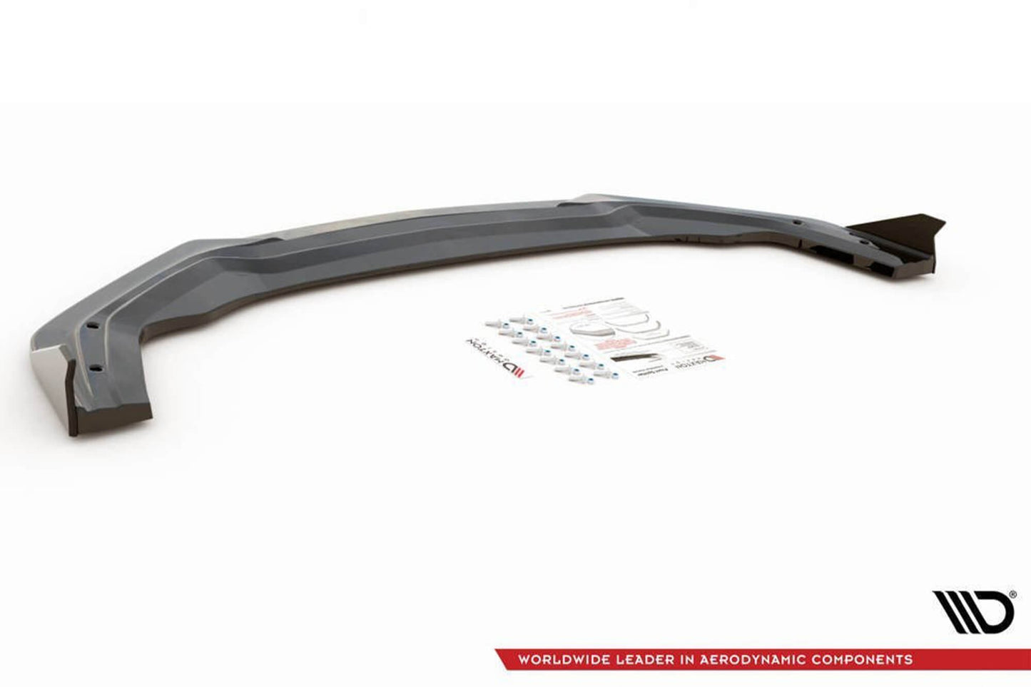 Maxton Design splitter versiunea 1 pentru bara fata GT Ford Mustang dupa 2017, negru lucios