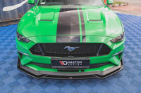 Maxton Design splitter versiunea 1 pentru bara fata GT Ford Mustang dupa 2017, negru lucios