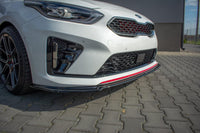 Spoiler Maxton Design versiunea 1 pentru bara fata GT a Kia Pro Ceed (2018+), culoare carbon