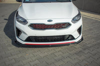 Spoiler Maxton Design versiunea 1 pentru bara fata GT a Kia Pro Ceed (2018+), culoare carbon