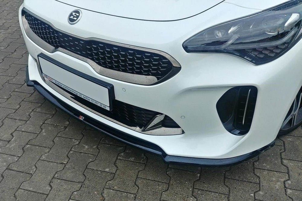 Maxton Design V1 Front Bumper Lip Spoiler for Kia Stinger GT (2017+), Carbon Look