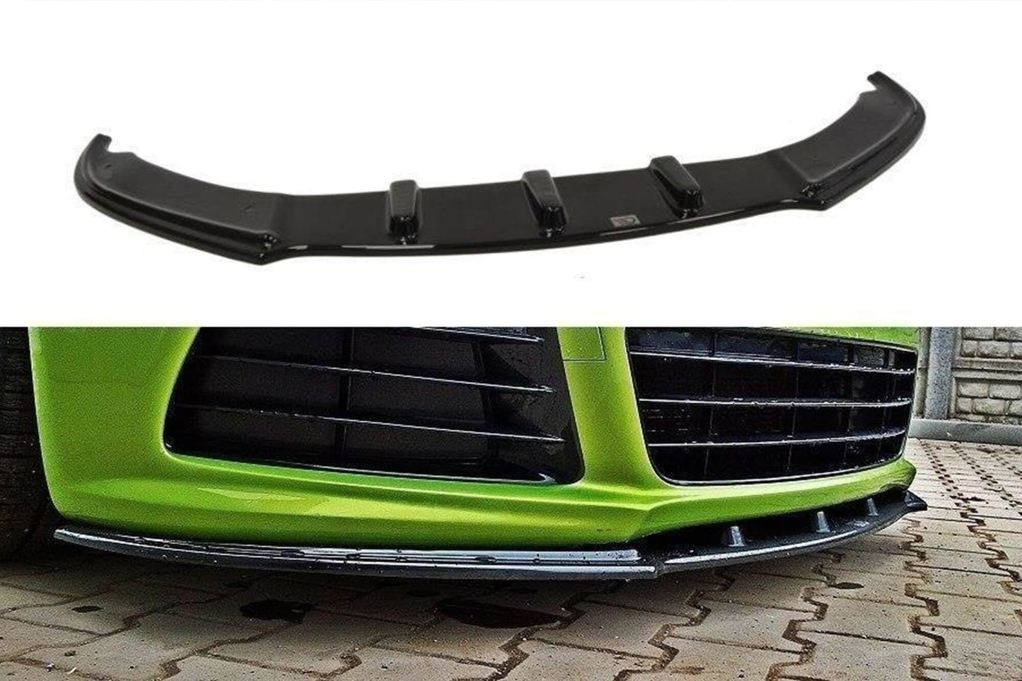 Spoiler Maxton Design versiunea 1 pentru bara fata R a VW Scirocco (2008-2014), culoare carbon