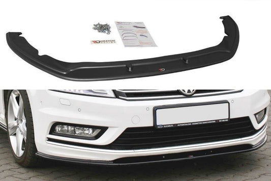Spoiler Maxton Design versiunea 1 pentru bara fata R-Line a VW Passat B7 (2010-2014), culoare carbon