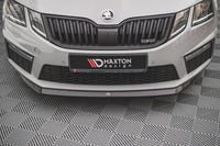 Front spoiler Maxton Design version 1 for Skoda Octavia (2016-2019) RS front bumper, gloss black