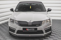 Front spoiler Maxton Design version 1 for Skoda Octavia (2016-2019) RS front bumper, gloss black