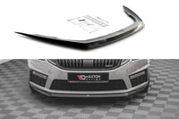 Maxton Design Front Splitter, Version 1, for Skoda Octavia RS Front Bumper (2016-2019), Matte Black