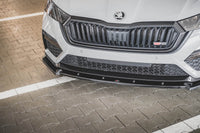 Spoiler Maxton Design V.1 pentru bara față RS la Skoda Octavia (din 2020), negru mat