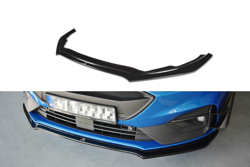Splitter Maxton Design versiunea 1 pentru bara față ST/ST-Line a Ford Focus (2018-), negru mat