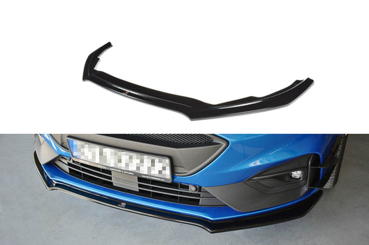 Splitter Maxton Design versiunea 1 pentru bara față ST/ST-Line a Ford Focus (2018-), negru mat