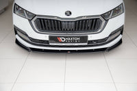 Spoiler Maxton Design versiunea 1 pentru bara fata standard a Skoda Octavia (dupa 2019), negru mat