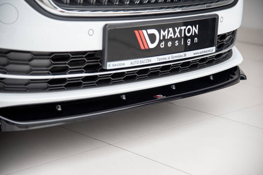 Spoiler Maxton Design V1 pentru bara față standard Skoda Octavia (după 2019), negru mat