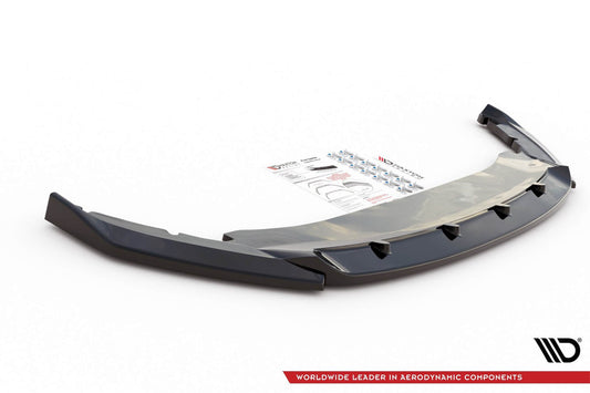 Spoiler Maxton Design V1 for the standard front bumper of the Skoda Octavia (2019 onwards), carbon look