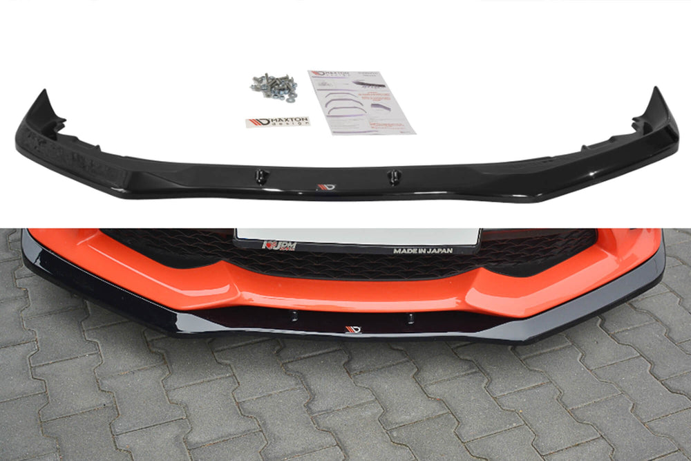 Spoiler Maxton Design versiunea 1 pentru bara față standard Toyota GT86 (2017+), negru mat