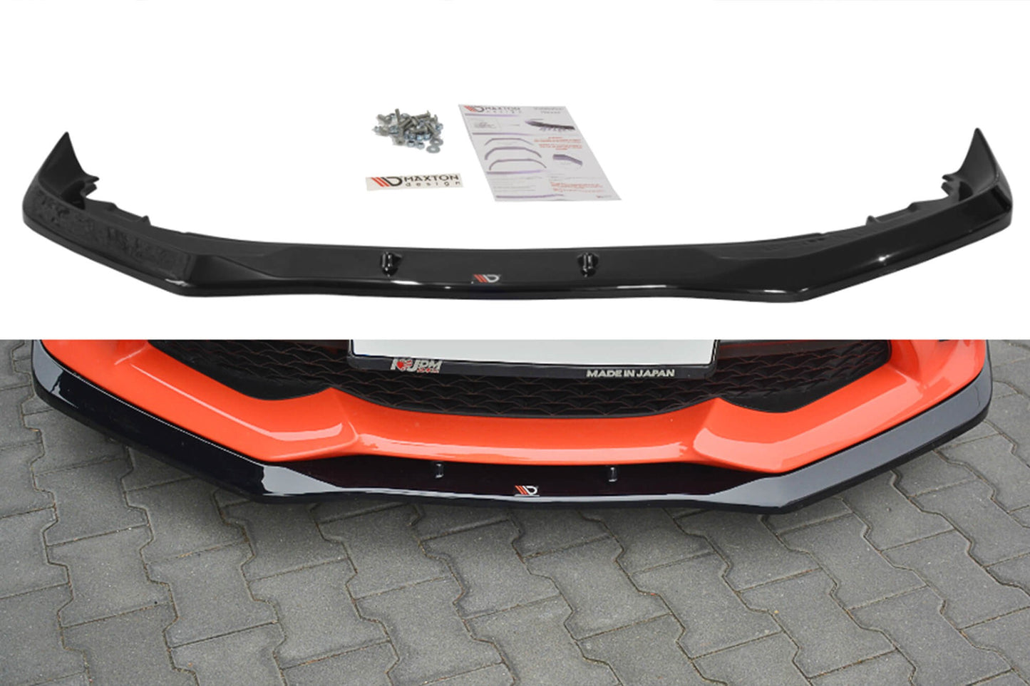 Spoiler Maxton Design versiunea 1 pentru bara față standard Toyota GT86 (2017+), culoare carbon