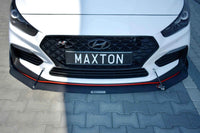 Splitter Maxton Design versiunea 1 tip Racing pentru bara fata N a Hyundai i30 hatchback (2017-), negru mat
