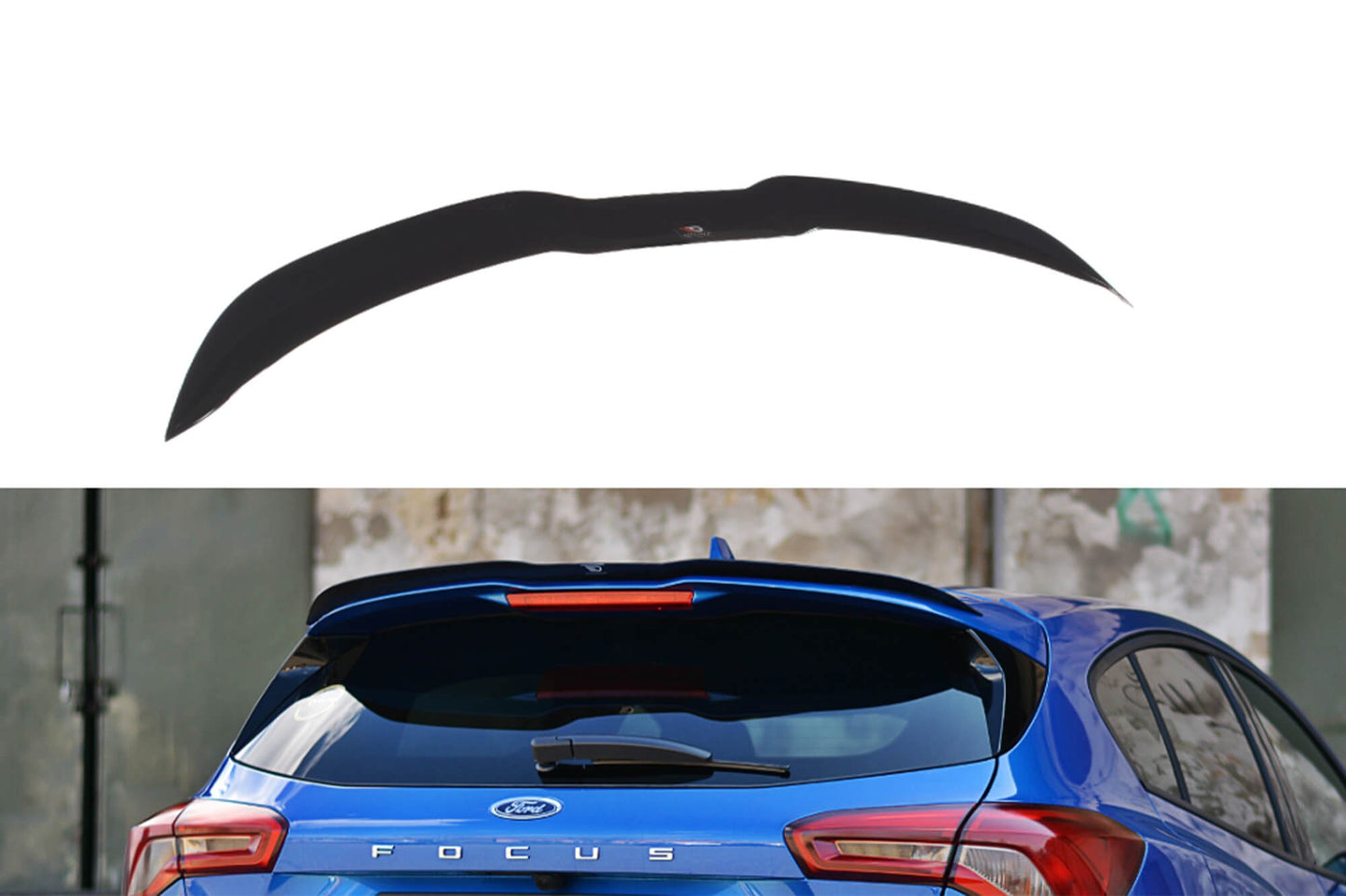 Spoiler Maxton Design versiunea 1 tip ST-Line pentru portbagajul Ford Focus hatchback (2018-), culoare carbon