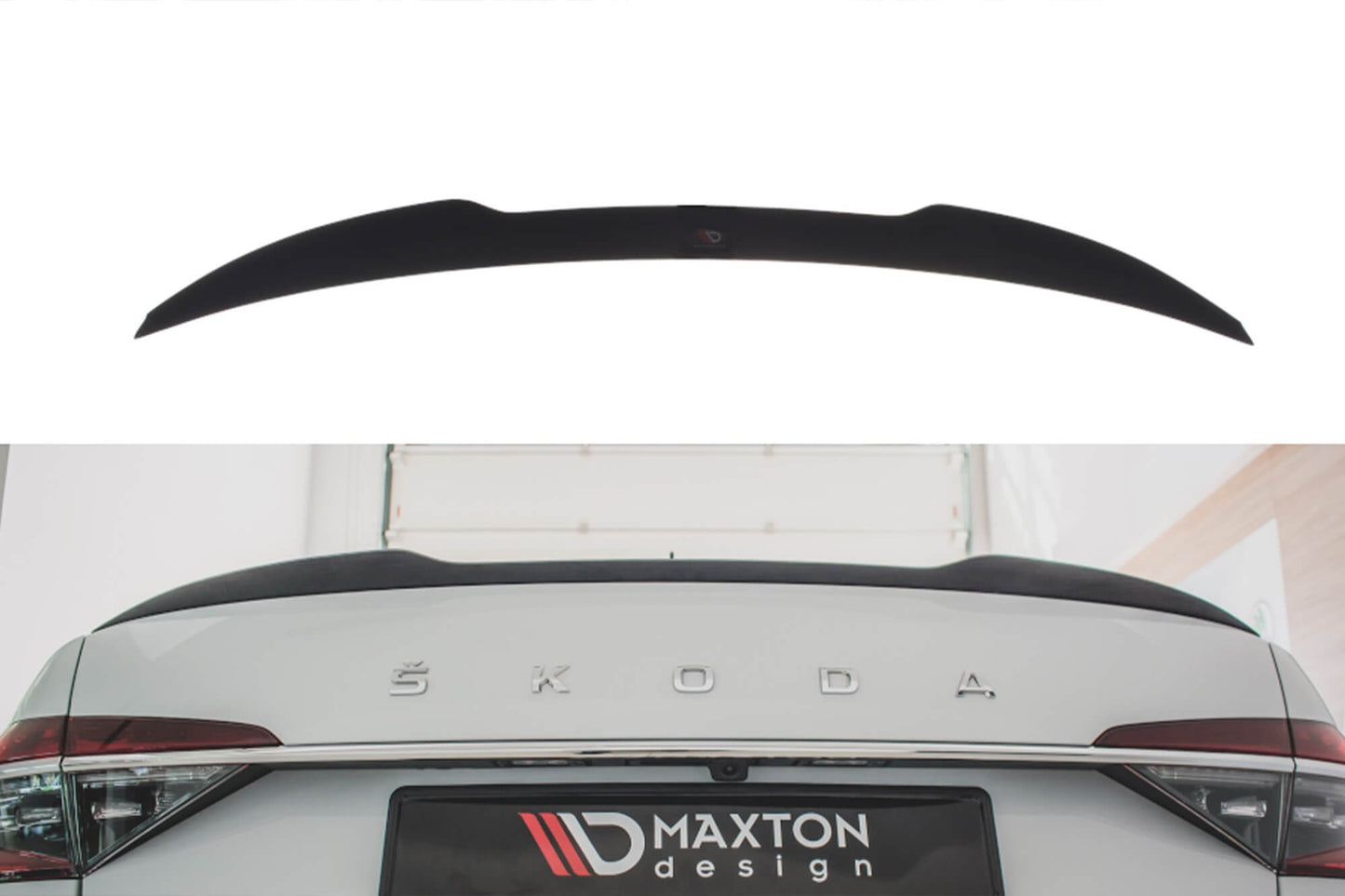Maxton Design Spoiler V2 pentru portbagaj Skoda Superb III (2015-2019) și Superb după 2019, hatchback, negru mat