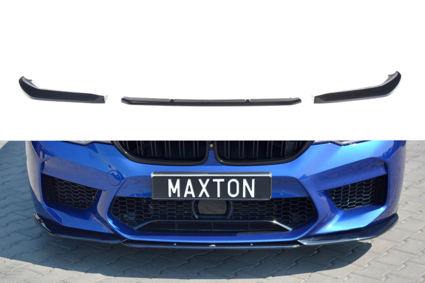 Maxton Design splitter versiunea 2 pentru bara fata M5 BMW Seria 5 F90 (2017+), negru lac