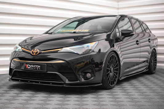 Spoiler Maxton Design V.2 pentru bara față a Toyota Avensis (2015-2018), negru lucios