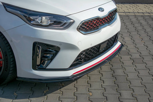Spoiler Maxton Design versiunea 2 pentru bara fata GT a Kia Pro Ceed (2018-), negru mat