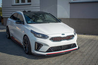 Spoiler Maxton Design versiunea 2 pentru bara fata GT a Kia Pro Ceed (2018-), negru mat